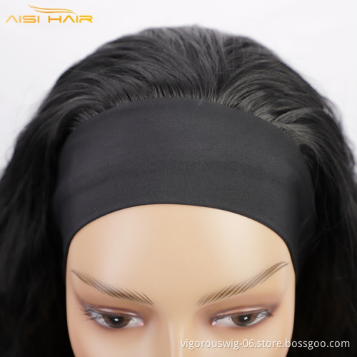 Wholesale Water Curly Braiding Hair Wig Extension Cheap Clip Ombre Kinky Fiber Hair Synthetic For Black Women Headband Wigs